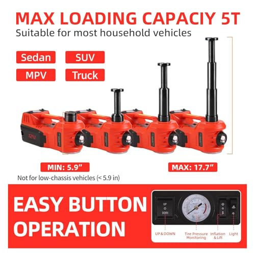 5 Ton 12V Electric Hydraulic Car Jack Kit X443