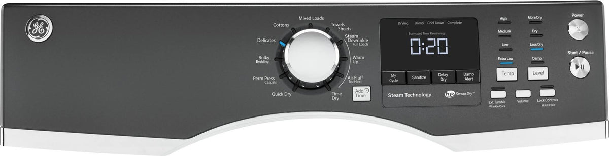 Gray Electric Dryer with Steam U7637