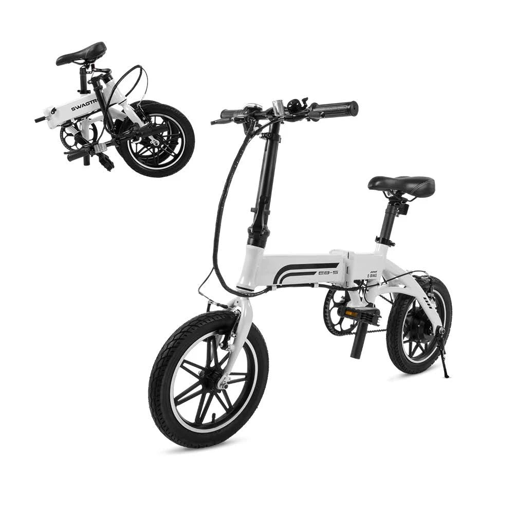 Lightweight Aluminum Folding eBike, White U59673