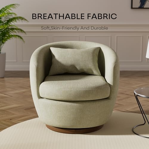 Blue Swivel Barrel Chairs Set of 2 Fabric L7624