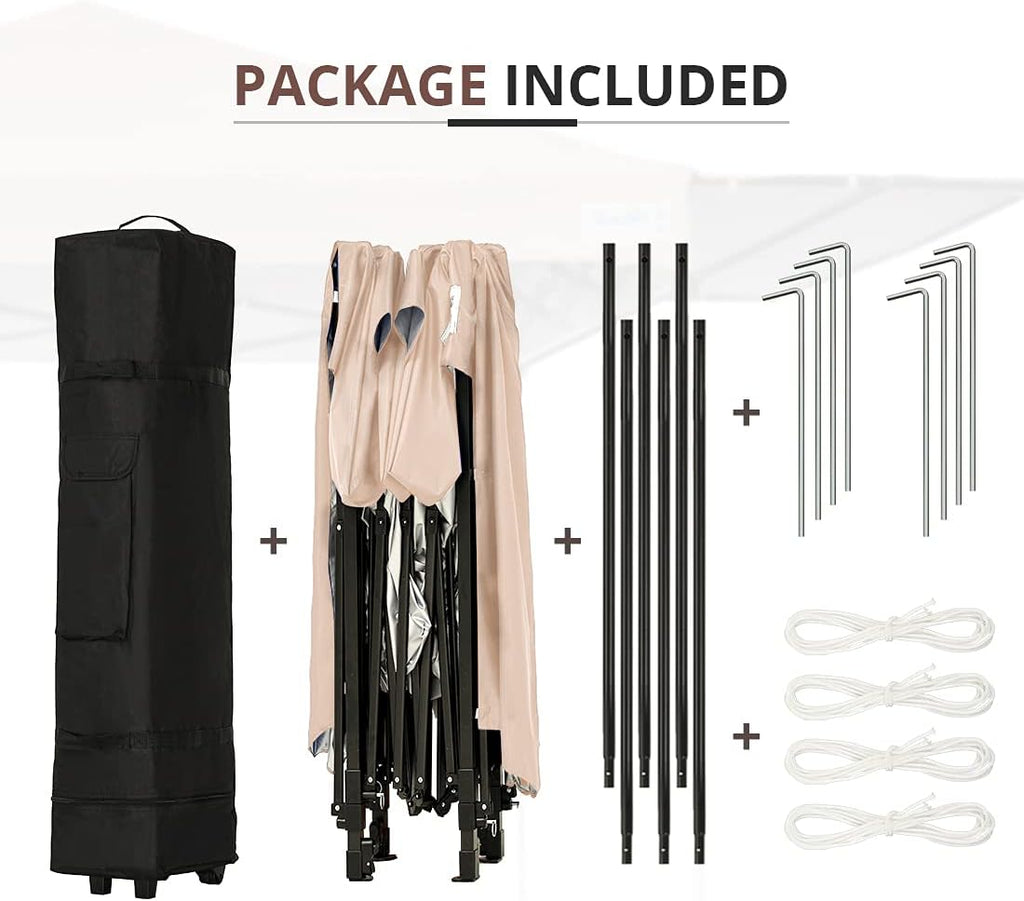 10x15.7 ft Pop up Canopy Tent with Wheeled Bag Q374