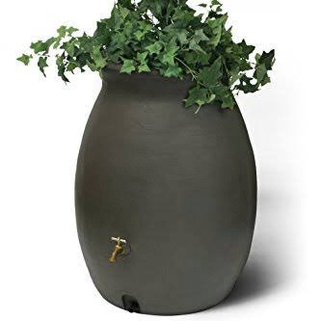 50 Gal Rain Barrel with Spigot Dark Brown U599