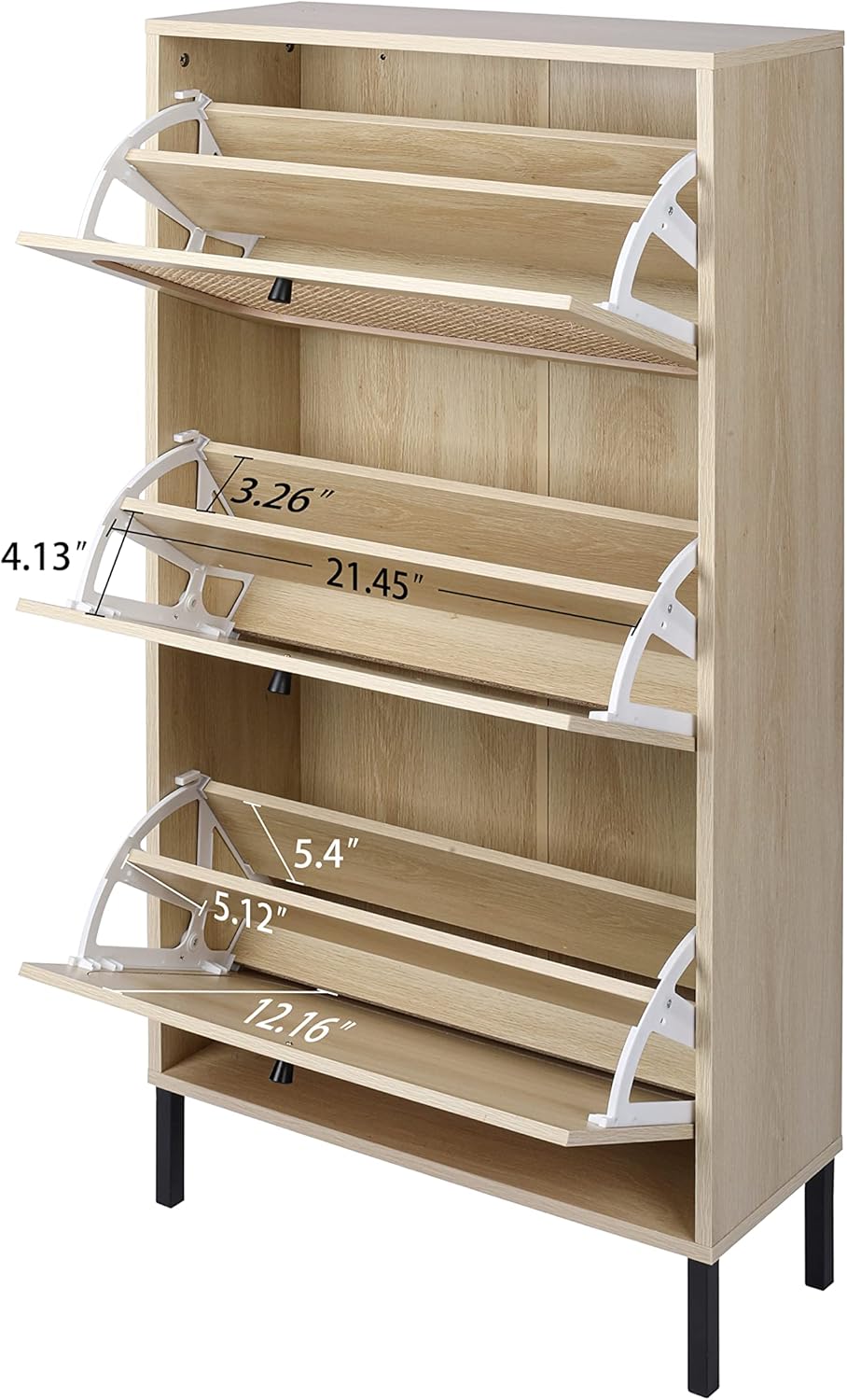 White Freestanding Slim Storage Cabinet J160