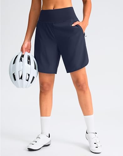 4D Padded Cycling Shorts with Zipper Pockets High Waist A615038