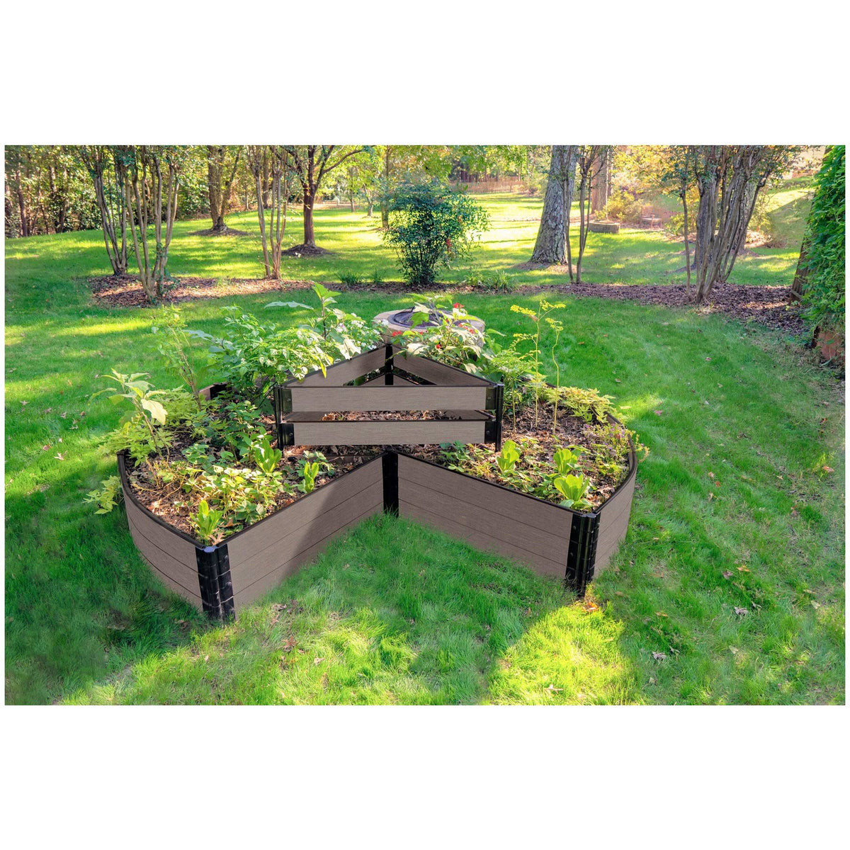 Weathered Wood 9 x 9 x 16.5 Circle Garden L431390