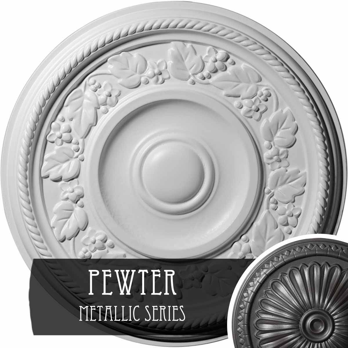 Hand-Painted Pewter Ceiling Medallion L8456