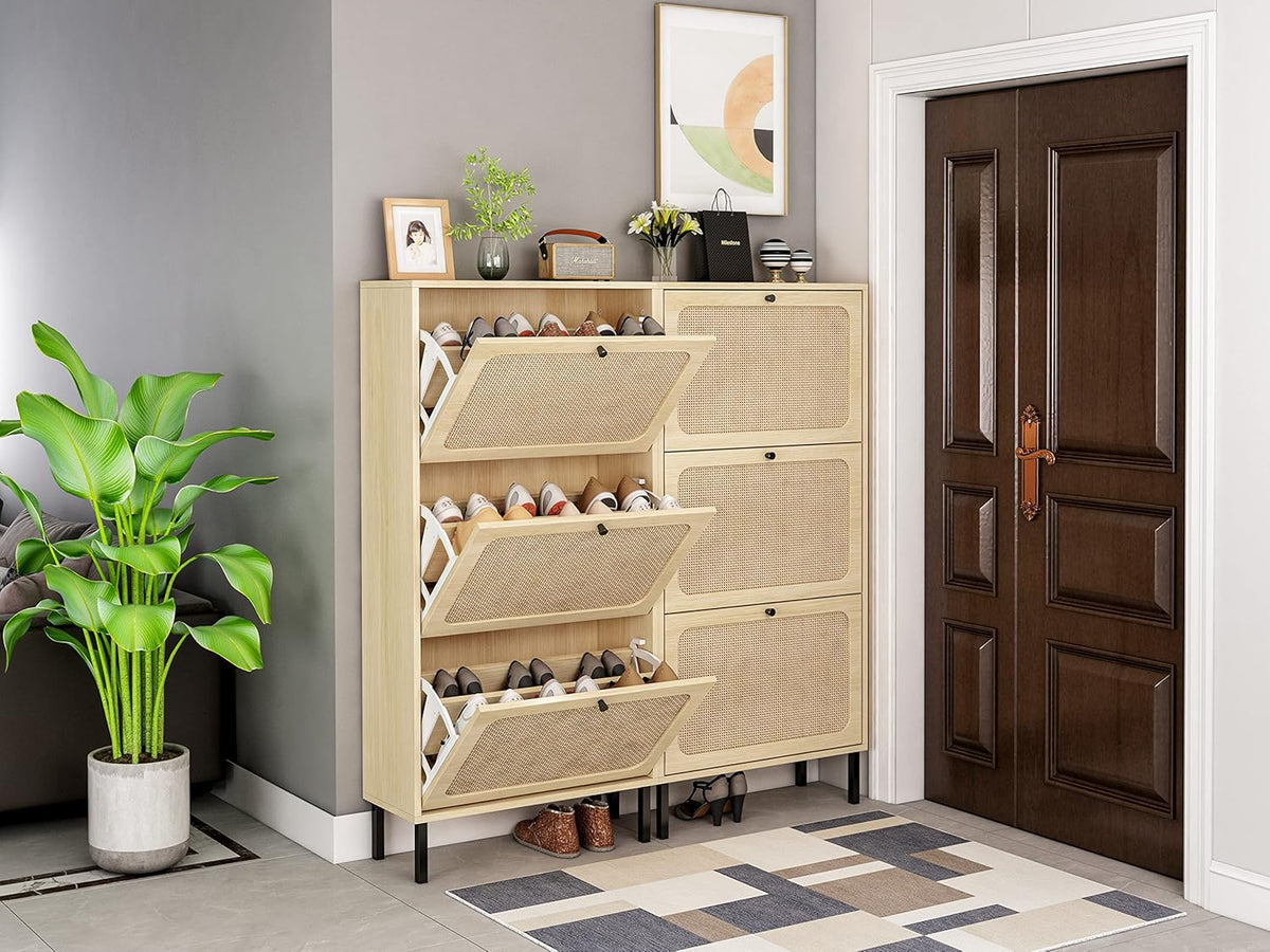 White Freestanding Slim Storage Cabinet J160