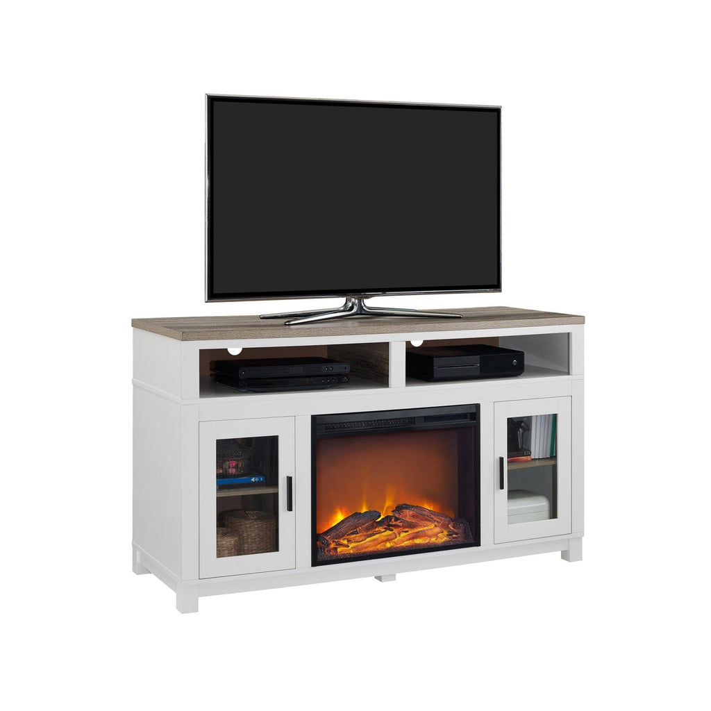 White Electric Fireplace 60 in. TV Stand G90291