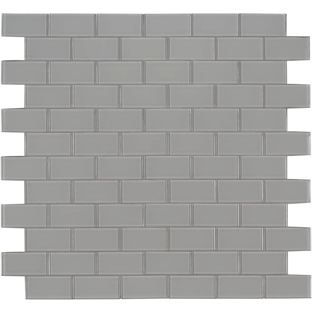 Oyster Gray Glass Mosaic Tile Z395349