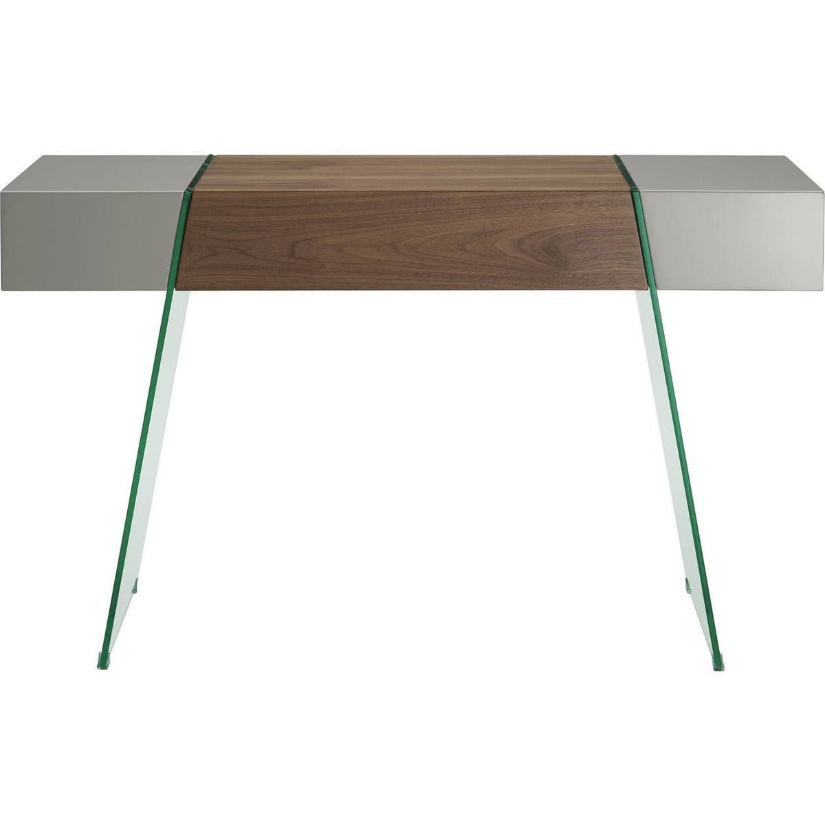 Walnut Veneer Gray Lacquer Console Table L9271