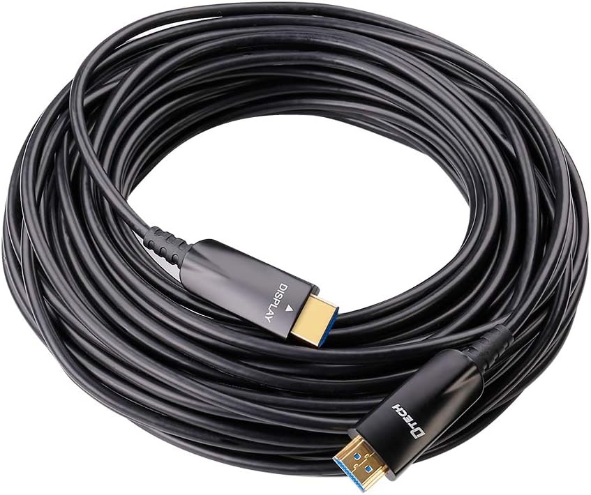 100ft Fiber Optic HDMI Cable 4K 30Hz 1080p 60Hz Black Pack of 2 R359
