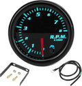 1 Set 52mm 7 Color LED Tachometer Gauge Black Dial K5635