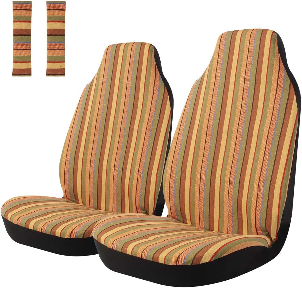 Colorful 4pc Front Seat Covers with Seat-Belt Pad Protectors Q561
