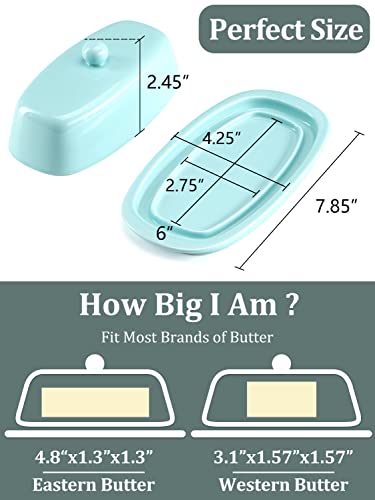8 Inch White Ceramic Butter Dish with Lid Y20302