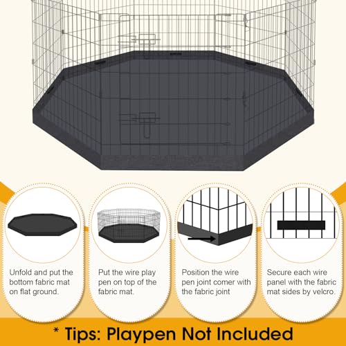 Black 8 Panel 24 Inch Pet Playpen A56281