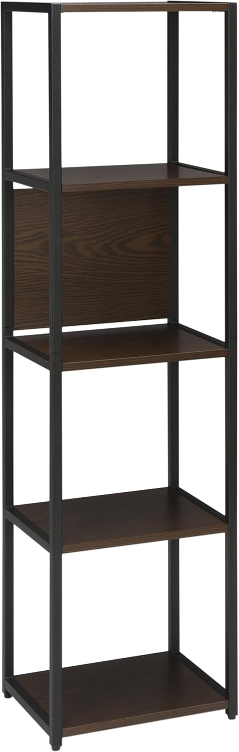 5 Shelf Black/Gray Bookcase J1506