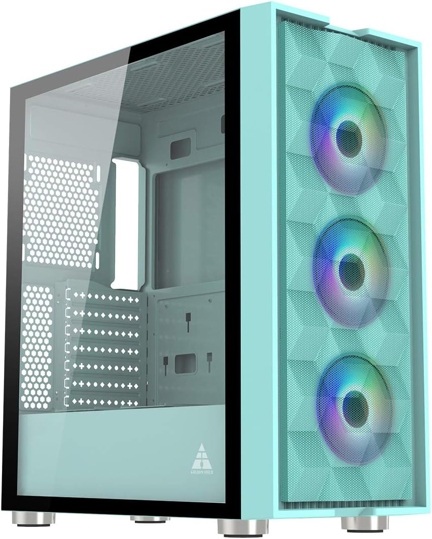Mint Green Computer Case with 3 LED Fans T99753