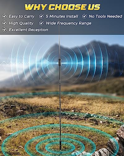 HF Vertical Antenna 7MHz-50MHz 40m-6m 8 bands 4.1 Meter T91571