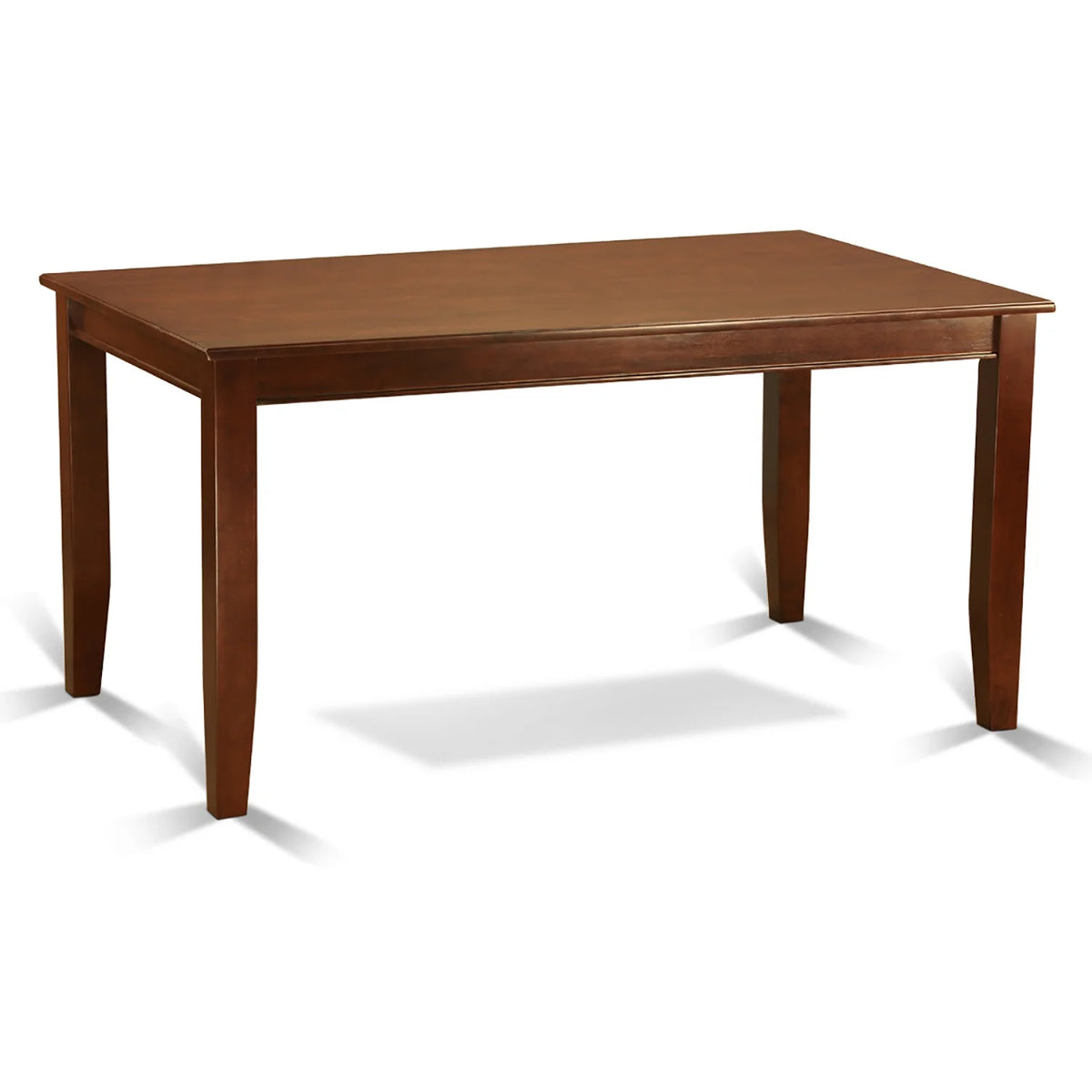 5Pc Rectangle Dining Table and Four Parson Chair with Mahogany Leg and Linen Fabric Dark Coffee S48983