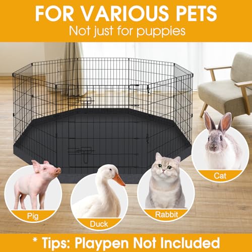 Black 8 Panel 24 Inch Pet Playpen A56281