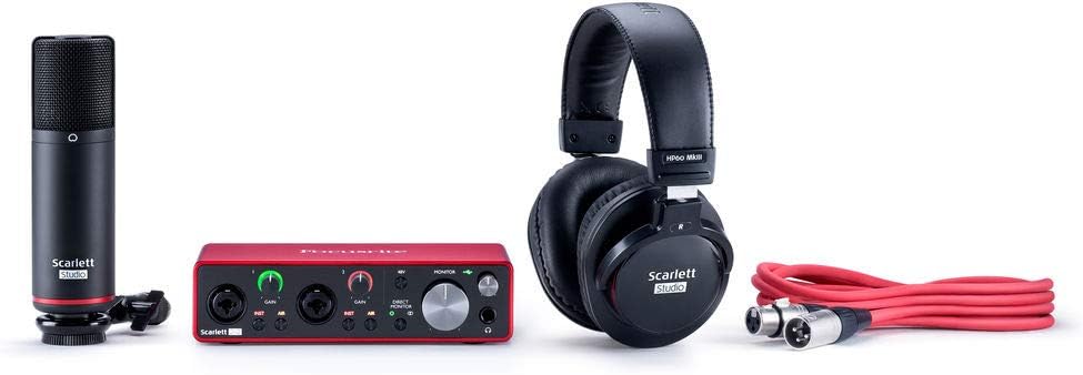 2-in, 2-out USB Audio Interface with Microphone & Headphones I7708