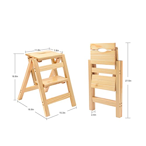 Folding Wooden Step Stool W55326
