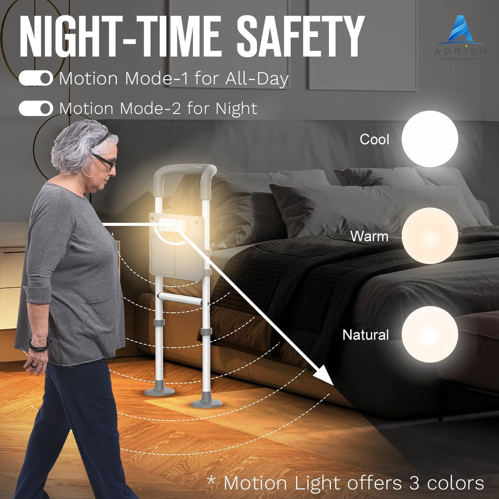 Medical Bed Rail with Motion Light and Storage Pouch M2891