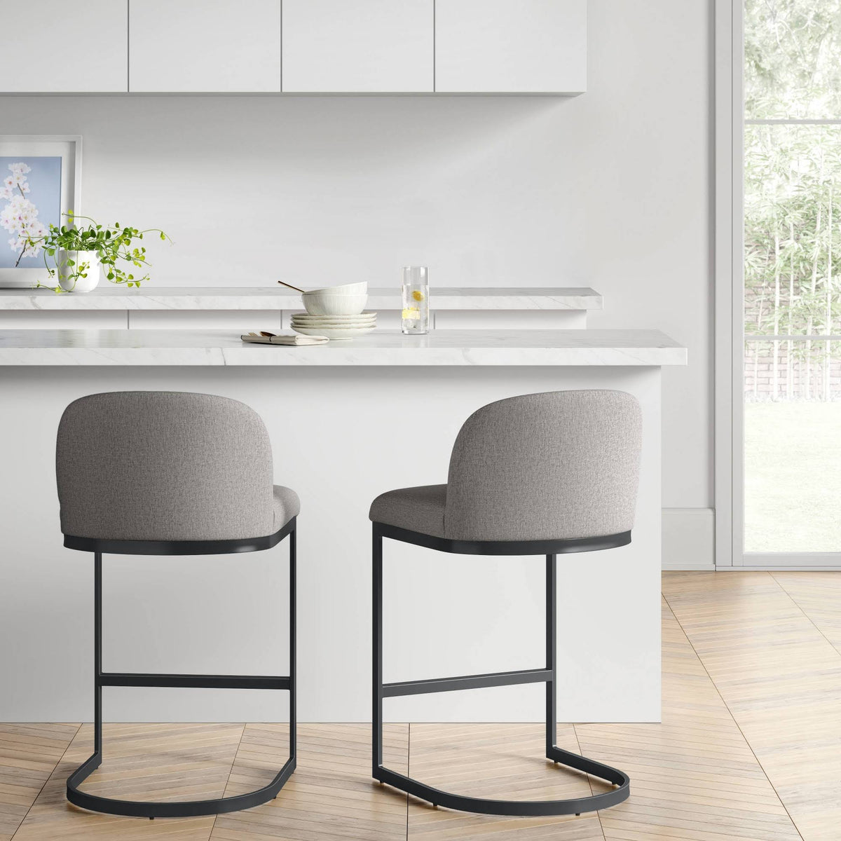 2pk Upholstered Counter Height Barstool R869359