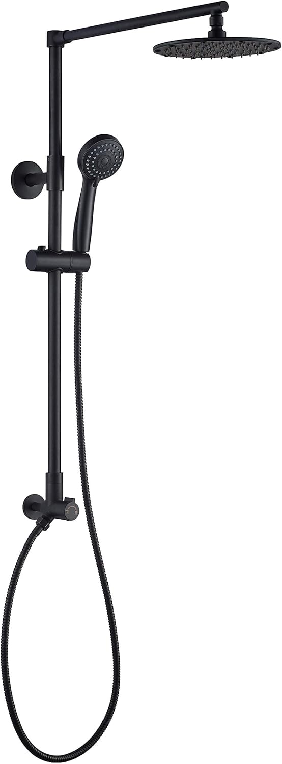 3-Setting Handheld Shower Combo with Slide Bar, 8 Shower Head, 2.5 GPM Brushed Nickel C103