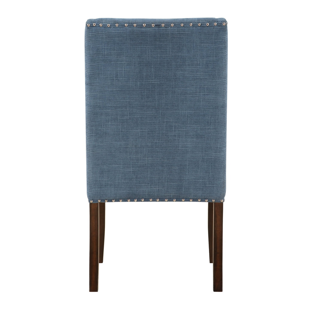 Brown and Blue Transitional Accent Dining Chair Set of Two J3121