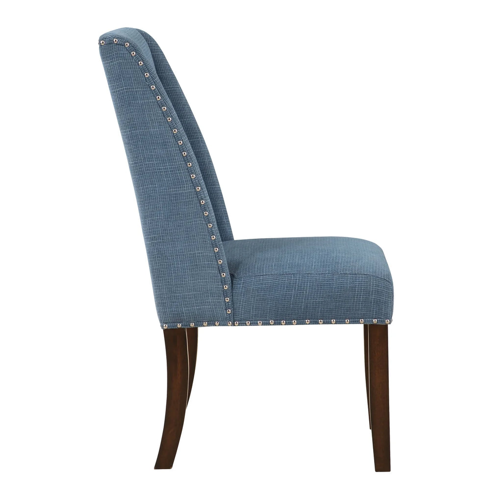 Brown and Blue Transitional Accent Dining Chair Set of Two J3121