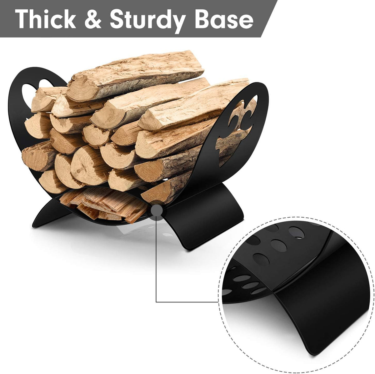 Black Metal Firewood Rack R470152
