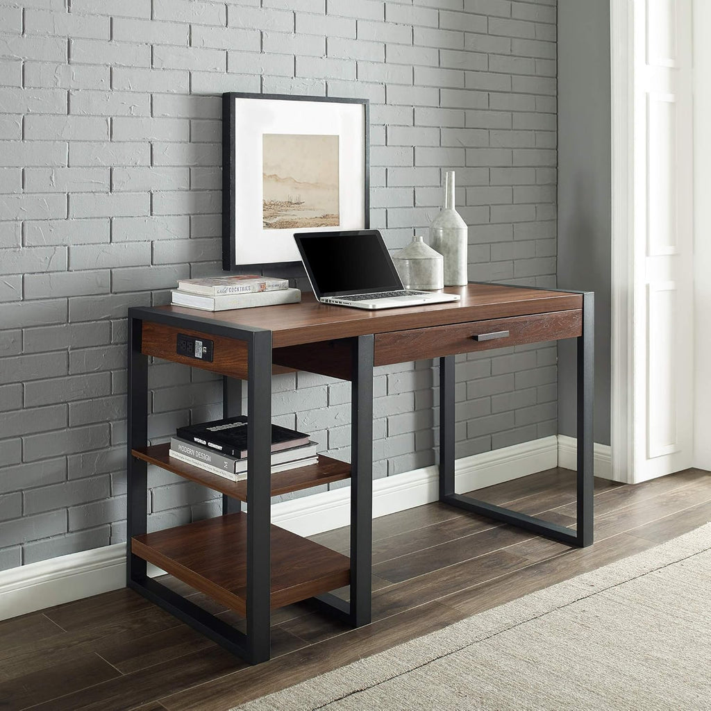48 Inch Grey Wash Computer Gaming Desk with Storage K8821