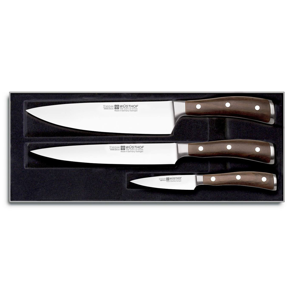 Set 3 Knives African Black T42143