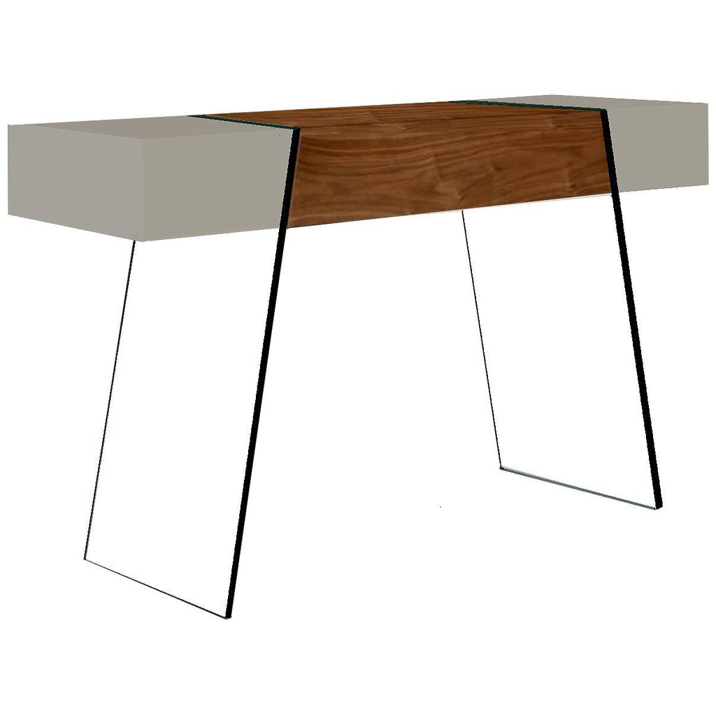 Walnut Veneer Gray Lacquer Console Table L9271