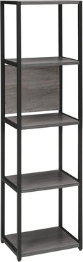 5 Shelf Black/Gray Bookcase J1506