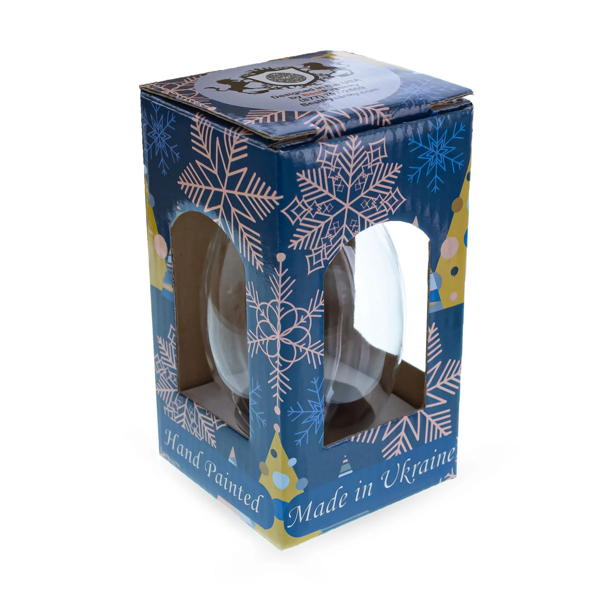 Blue Enamel Egg Glass Ornament 4 Inches O746685