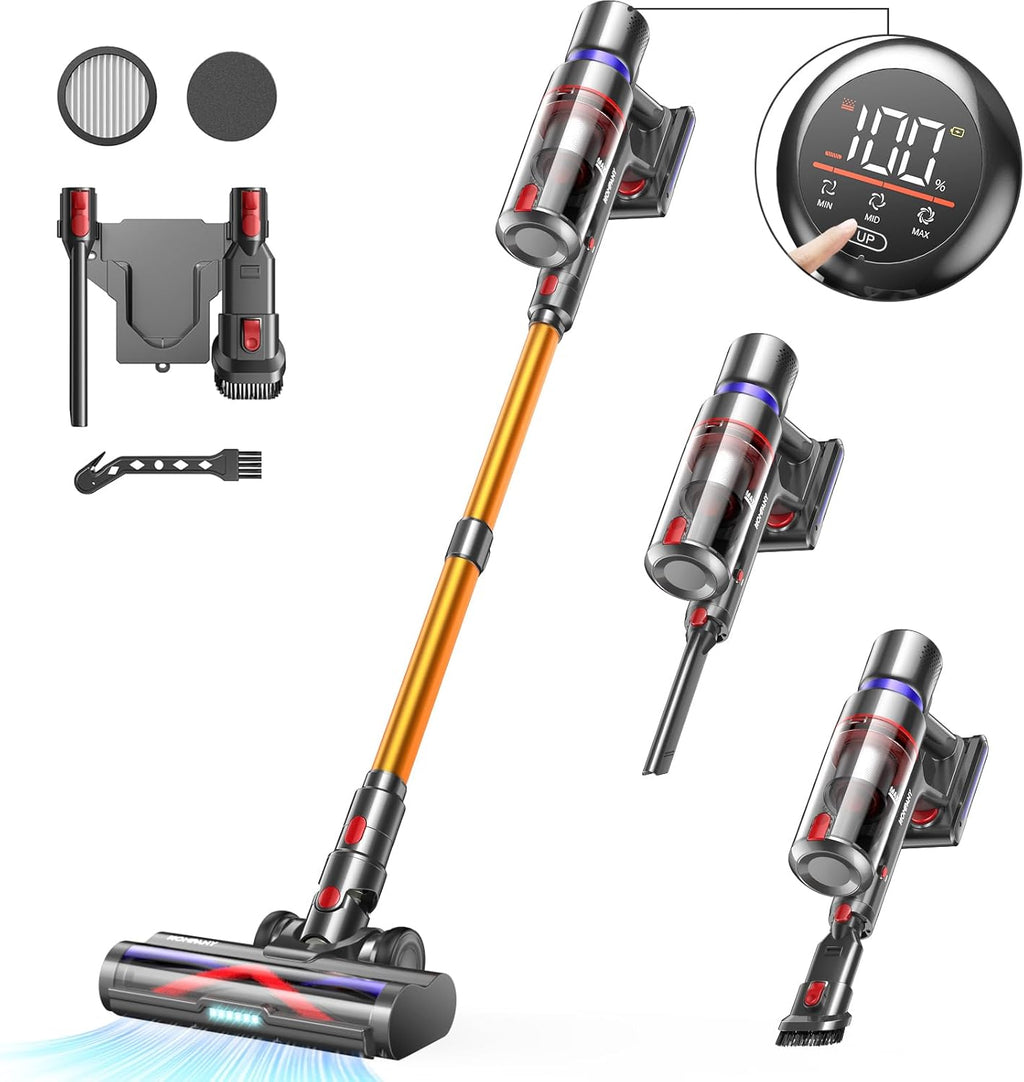 Cordless Stick Vacuum Cleaner with Touch Screen, Anti-tangle Brush B38699