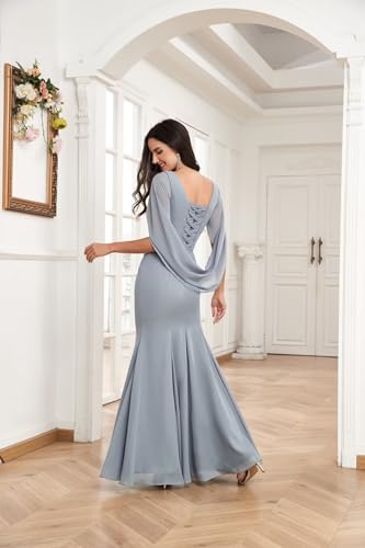 Chiffon Long Mermaid Mother of The Bride Dresses I225249