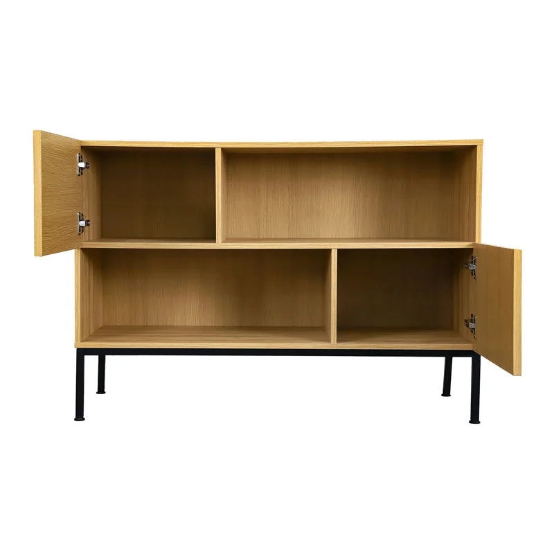 Modern Sideboard Buffet with Wavy Grain Doors A67072