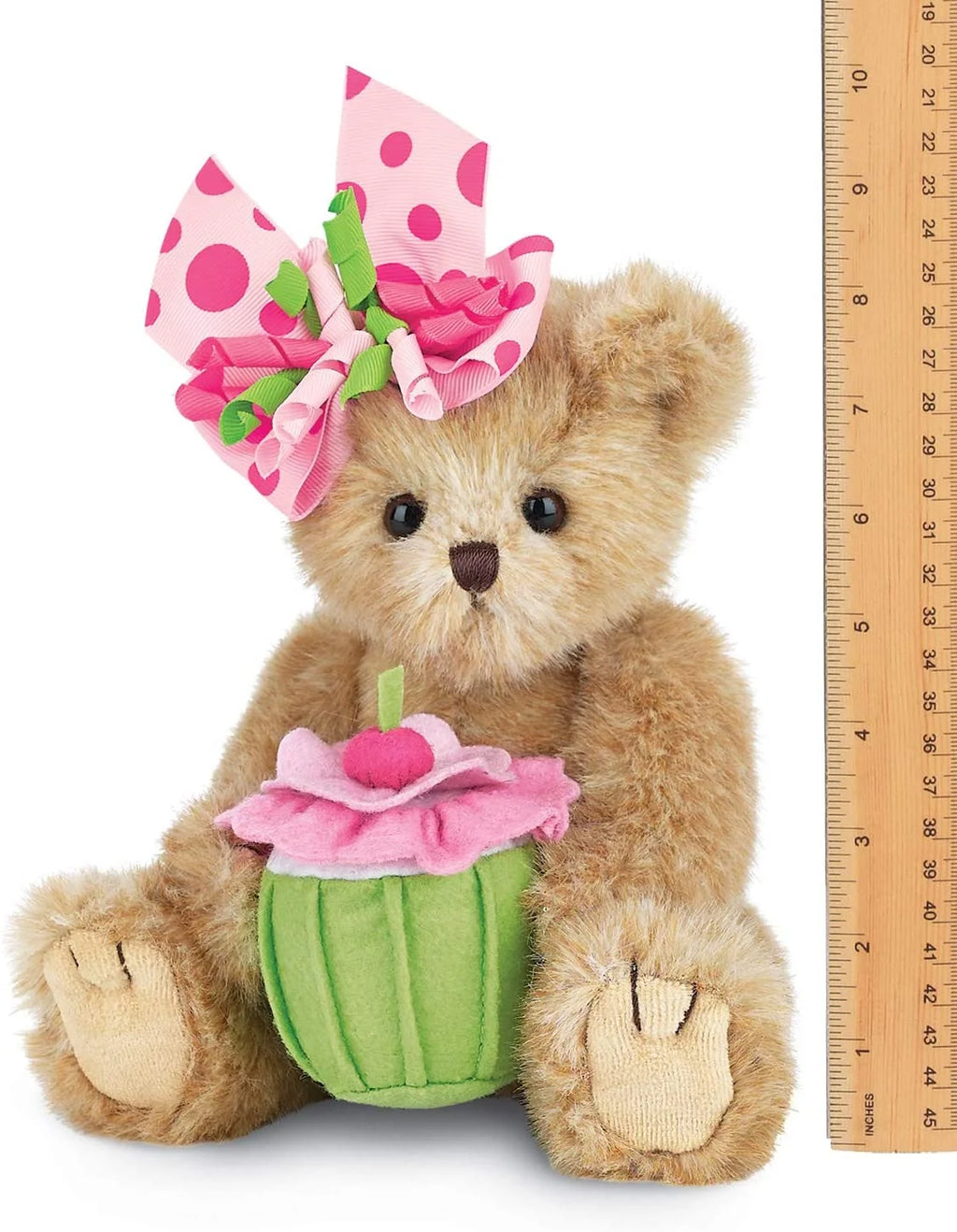 10” Tall Stuffed Teddy Bear with Plush Cupcake U78155