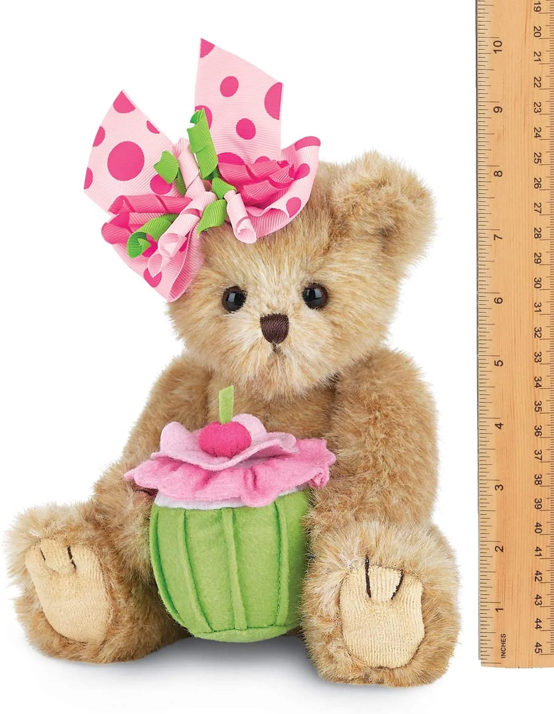10” Tall Stuffed Teddy Bear with Plush Cupcake U78155
