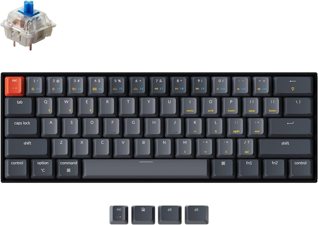 Compact 61-Key Bluetooth Wireless Mechanical Keyboard with Brown Switch V520292