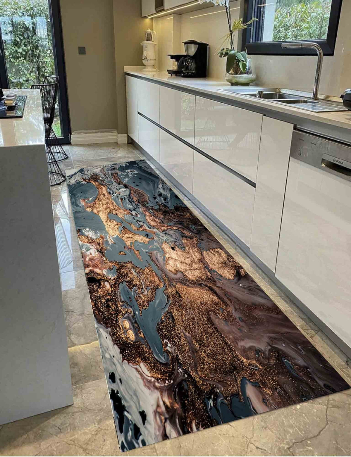 2'x3' Shimmery Marble Printed Rug F519