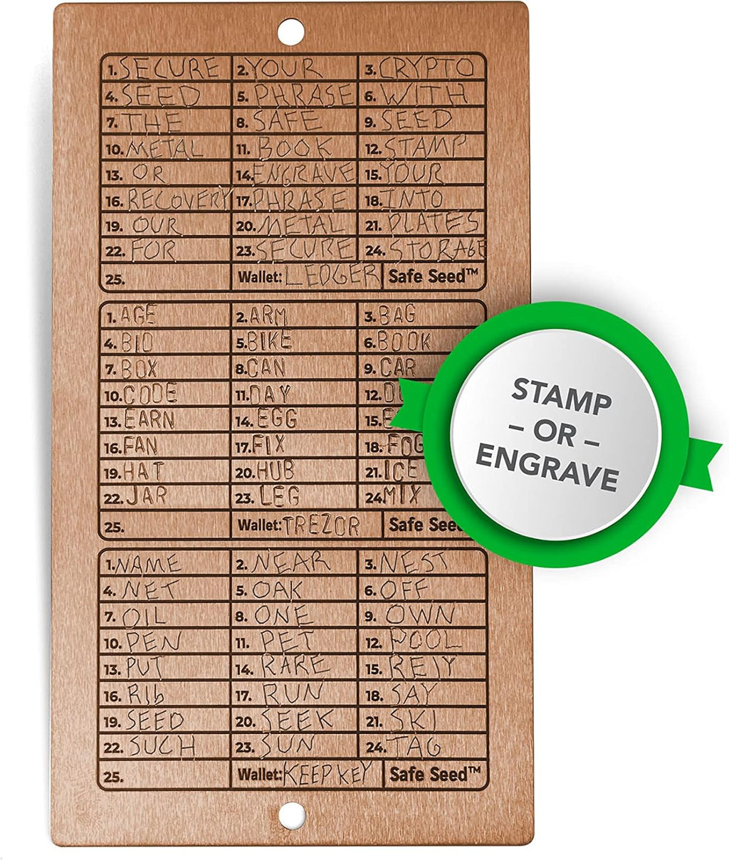 Copper Edition Metal Book Seed Phrase Hardware Cryptocurrency Q407