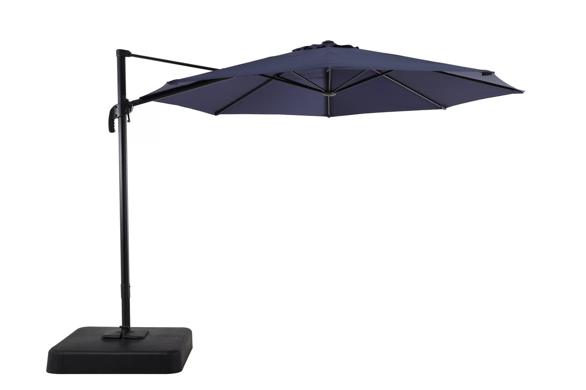 10’ Navy Blue Octagon Tilting Cantilever Patio Umbrella with Weighted Base C12336