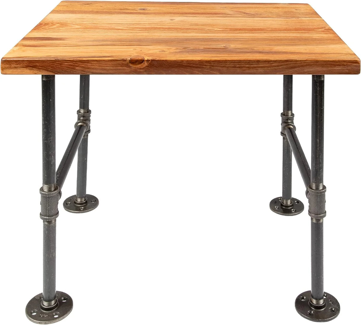 Wood End Table with Industrial Pipe Legs Q62951