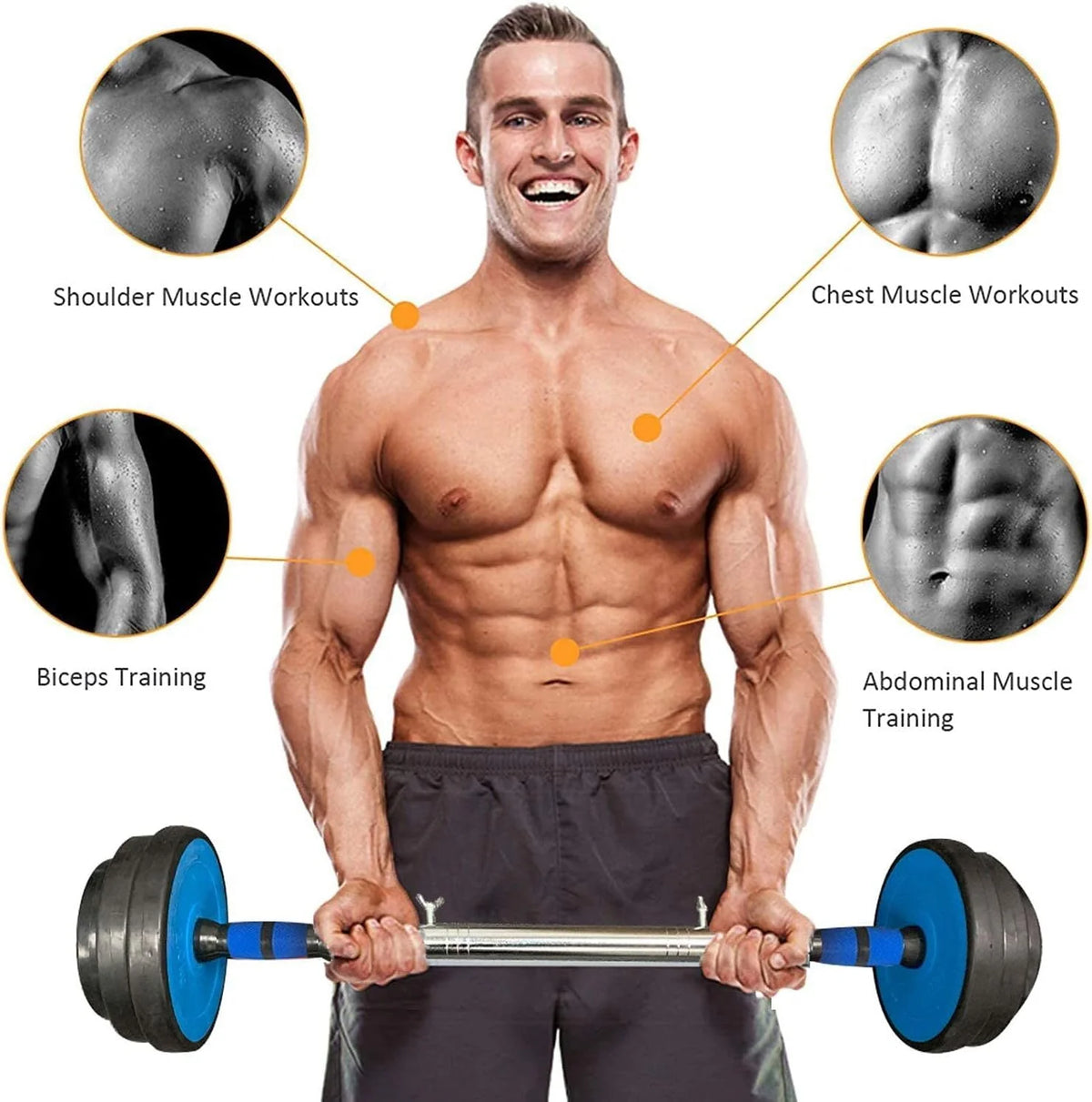 Adjustable 44lbs Dumbbells Barbell Set G800