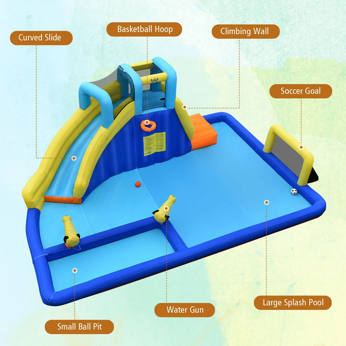 Inflatable Climbing Wall Water Slide Bounce House W25235