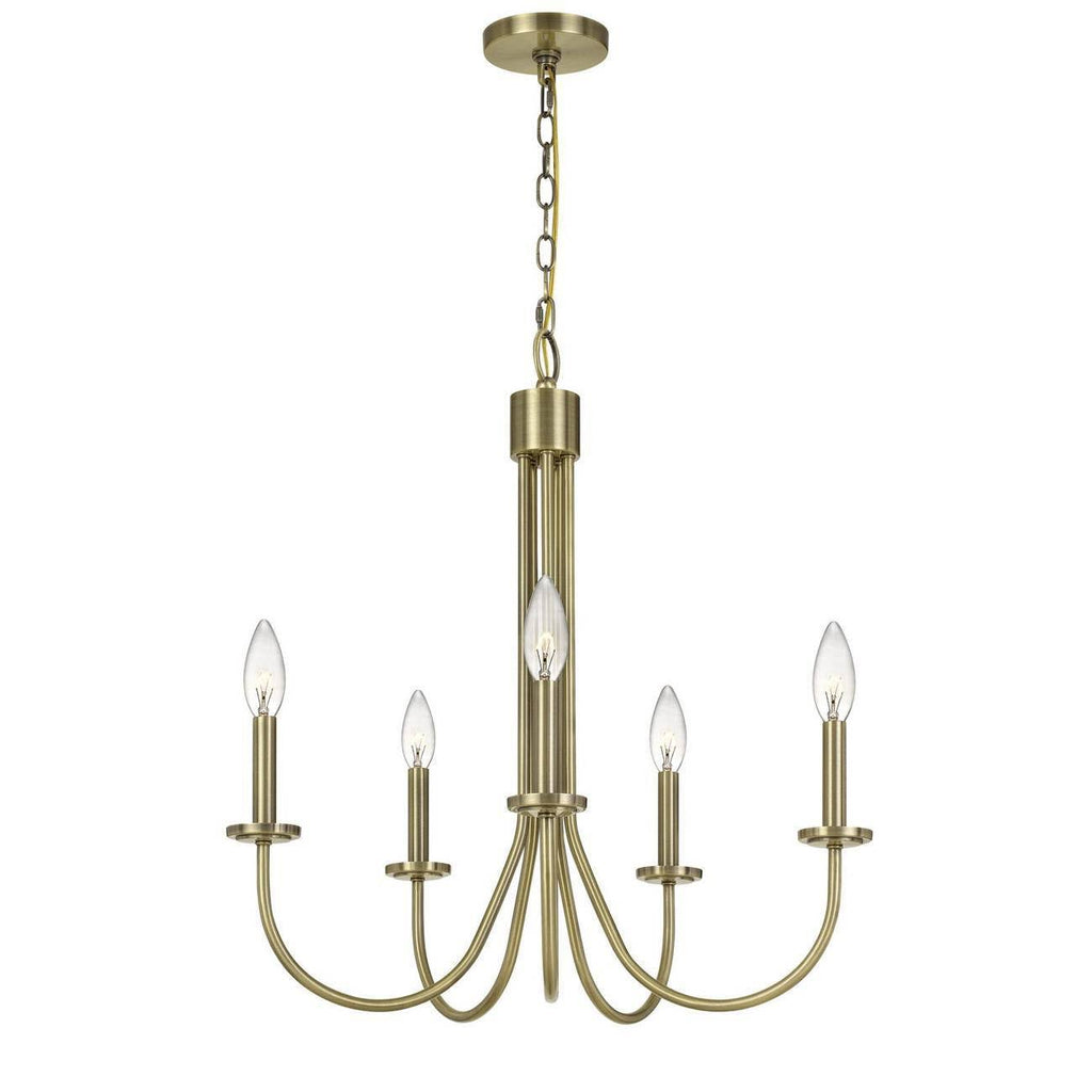 5-Light Metal Chandelier Antique Brass B59671